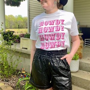 Open neck line & slightly dropped sleeves. Fits TTS. Made with 100% cotton.